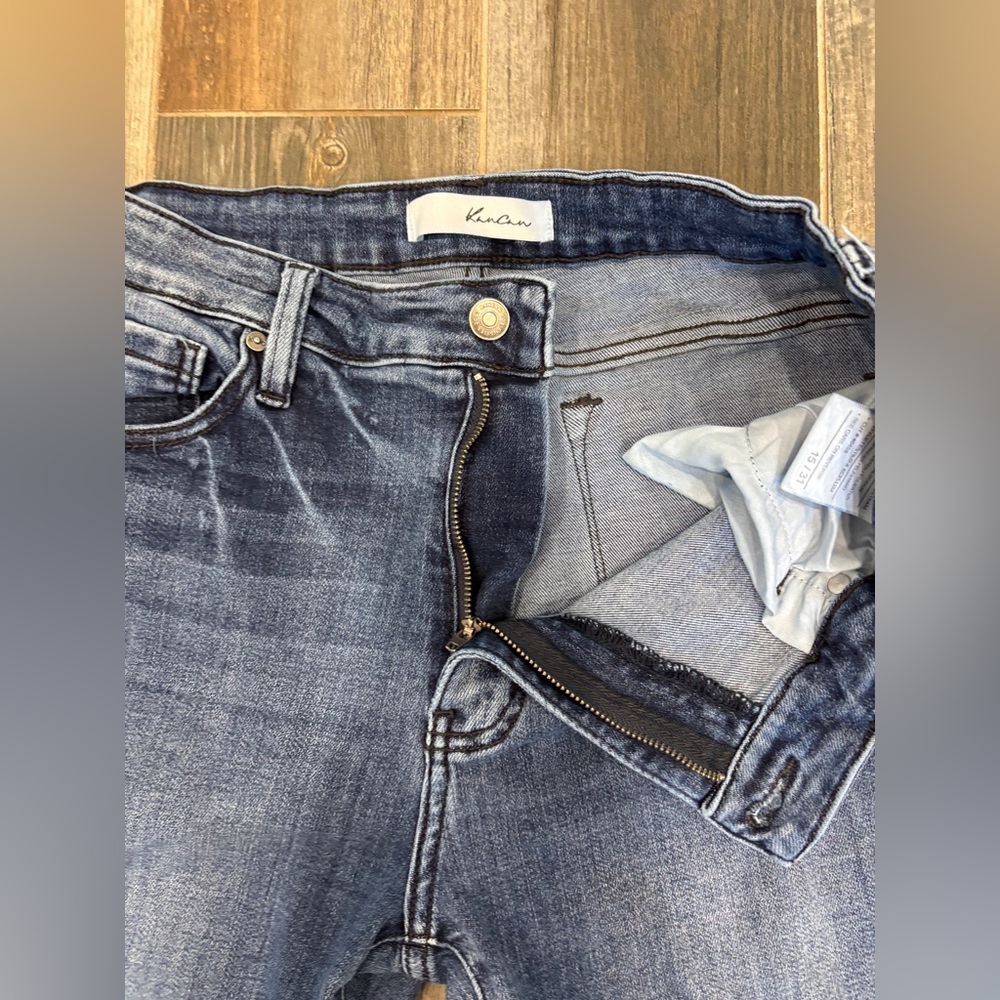 KanCan Treasure High Rise Flare Jeans Medium Wash Striped Size 15/31 - Picture 10 of 13